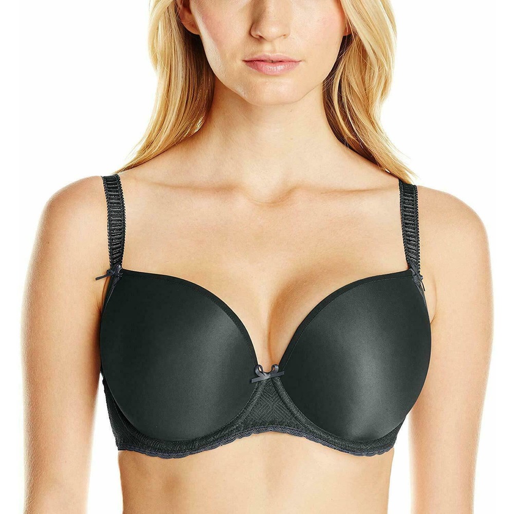 Freya Black Deco Vibe Convertible Plunge T-Shirt Bra USA 32C AA1704 New